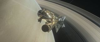 Cassini at Saturn art