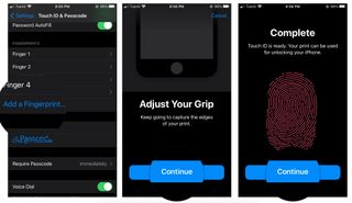 How to set up Touch ID by showing steps: Tap on Add a Fingerprint, place the finger you want to register in the Home button or Power button. Lift your finger and place it again. Repeat each time you f