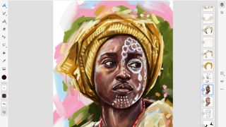 Adobe Fresco drawing app for iPad image of woman