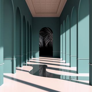 3D teal walkway