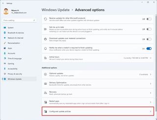 Configured update policies settings