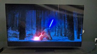 Samsung QN800D with Star Wars The Force Awakens on screen