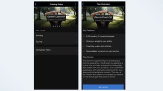 a screenshot of training plans on Garmin Connect app 