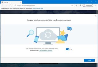 Edge new profile setup completion