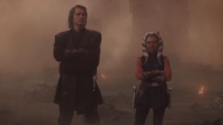 Anakin and Ahsoka in Siege of Mandalore flashback from Ahsoka series