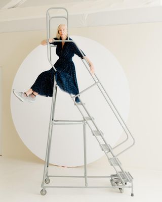 Artist Helen Pashgian in her studio, a converted piano warehouse in Pasadena, California, photographed for the April 2022 issue of Wallpaper* 