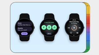 Promo image showing new Wear OS 5 features