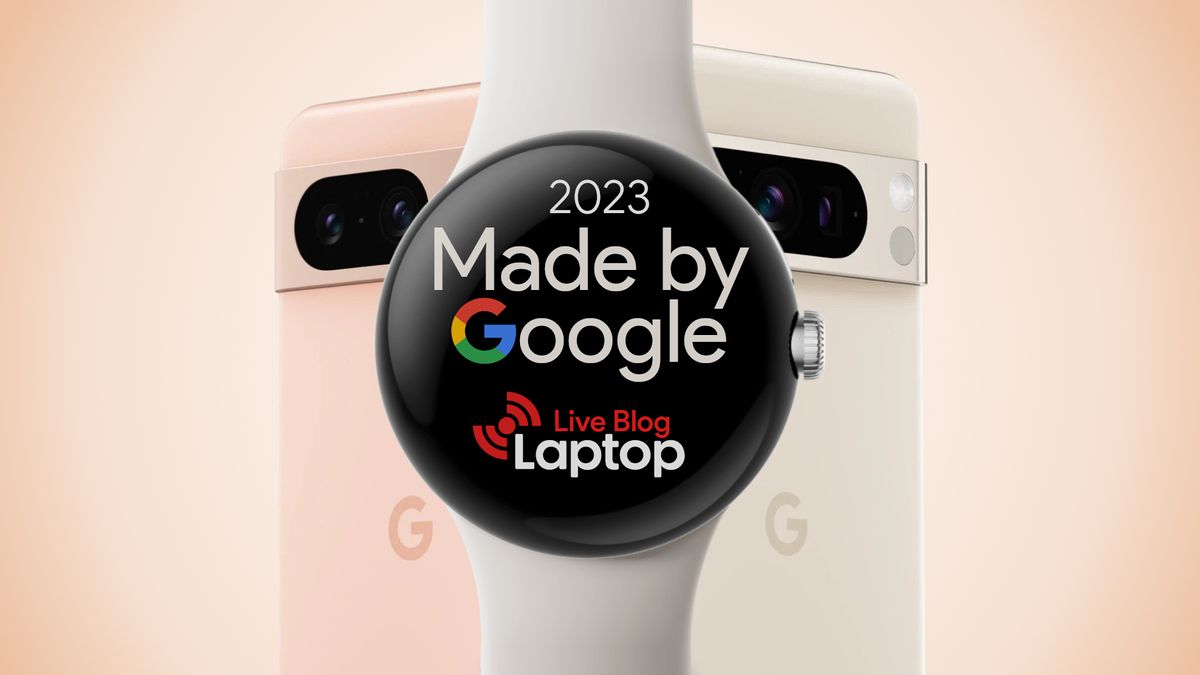 Made by Google 2023 event live blog image with Google&#039;s Pixel 8, Pixel 8 Pro, and Pixel Watch 2