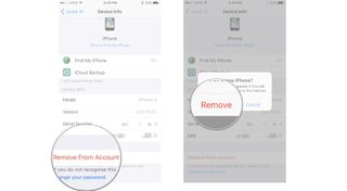 Tap Remove From Account, tap Remove