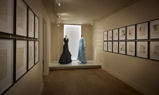 Cristóbal Balenciaga: Master of Tailoring installation shots at SCAD FASH Museum