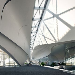 Zaha Hadid's sweeping design for Bee'ah's headquarters rises from the desert