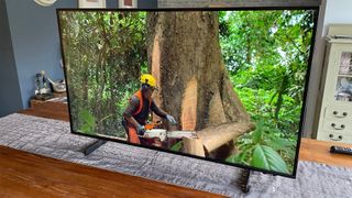 Samsung UE43CU8000 TV on a tabletop