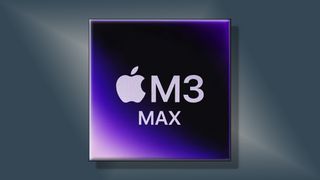 Le logo Apple M3 Max sur un dégradé de noir