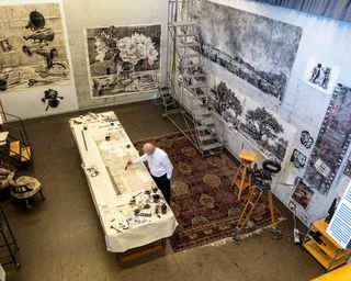 William Kentridge in his Johannesburg studio