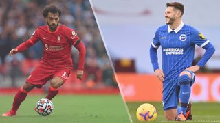 Adam Lallana of Brighton &amp; Hove Albion and Mohamed Salah of Liverpool