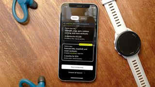 Peloton app screen with pricing