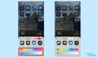 change the color of app icons in iOS 18