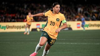 Sam Kerr playing for the Australian women&#039;s national soccer team ahead of the Women&#039;s World Cup 2023