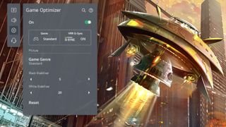 LG C1 OLED displaying the game optimizer menus