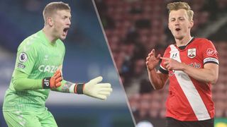 Everton vs Southampton live stream Premier League — Jordan Pickford of Everton and James Ward-Prowse of Southampton