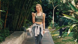 a photo of a woman walking