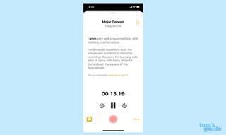 Audio recording transcript in iOS 18 notes app