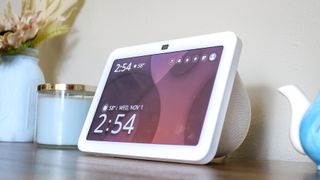 Echo Show 8 (3rd Gen) on a book shelf