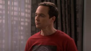 Sheldon in hotel room with Amy in The Big Bang Theory