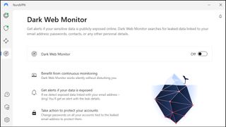 Et skærmbillede af NordVPN's Dark Web Monitor