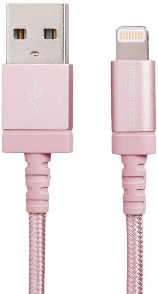 AmazonBasics rose gold nylon braided lightning cable