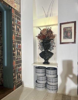 Huge vase with flowers