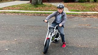 Boy riding Droyd Blipper outside