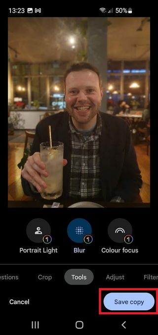 How to add portrait blur on Google Photos