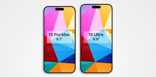 iphone 16 ultra cad designs next to iphone 15 pro max