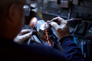 Craftsmen making tableware