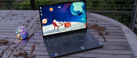 Lenovo Yoga 7i (2023) review unit on table