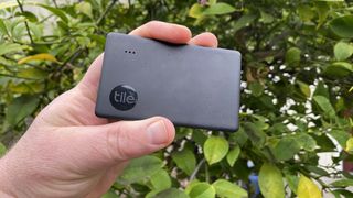 Tile Slim 2022 held in hand for best key finders roundup