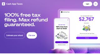 Website screenshot for Cash App Taxes