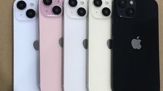 iPhone 15 dummy units in five colors