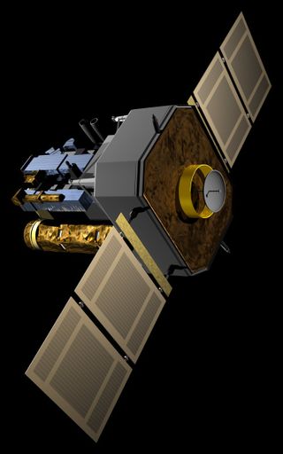 An artist's impression of the SOHO spacecraft.