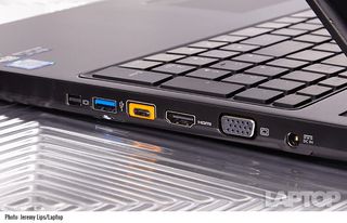 Gigabyte P37X v5 ports closeup