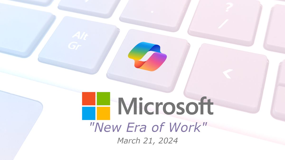 Microsoft &#039;New Era of Work&#039; event poster