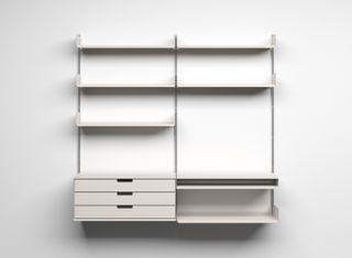 White shelving unit