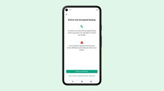 One of the screens you will see when setting up end-to-end encrypted backups in WhatsApp.