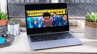 Apple MacBook Air M1 (late 2020) review unit sitting open on desk