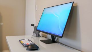 Samsung M7 Smart Monitor titled for a better viewing angle