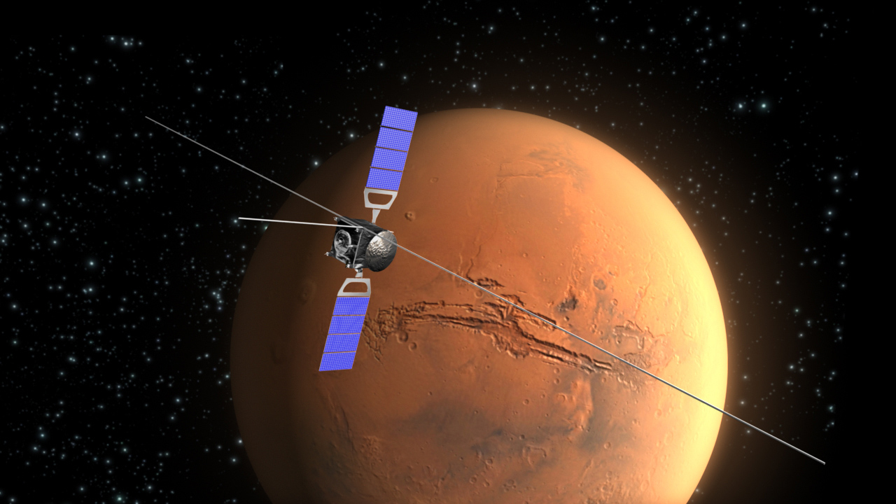 The Mars Express spacecraft&#039;s MARSIS collects data on the subsurface of Mars.