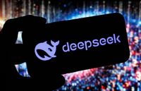 DeepSeek AI chatbot on a phone