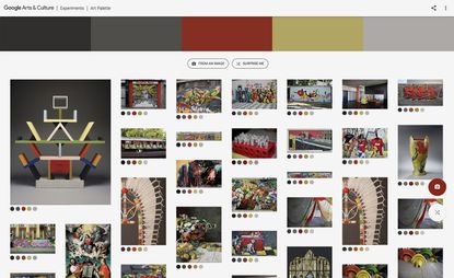 A screenshot of Google’s Art Palette feature