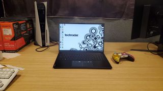 black gaming laptop